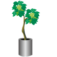 観葉植物と一輪挿しのイラスト