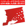 ハートの背景はがき