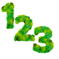 草木・花柄の数字のイラスト