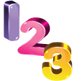 立体的・3Dの数字のイラスト