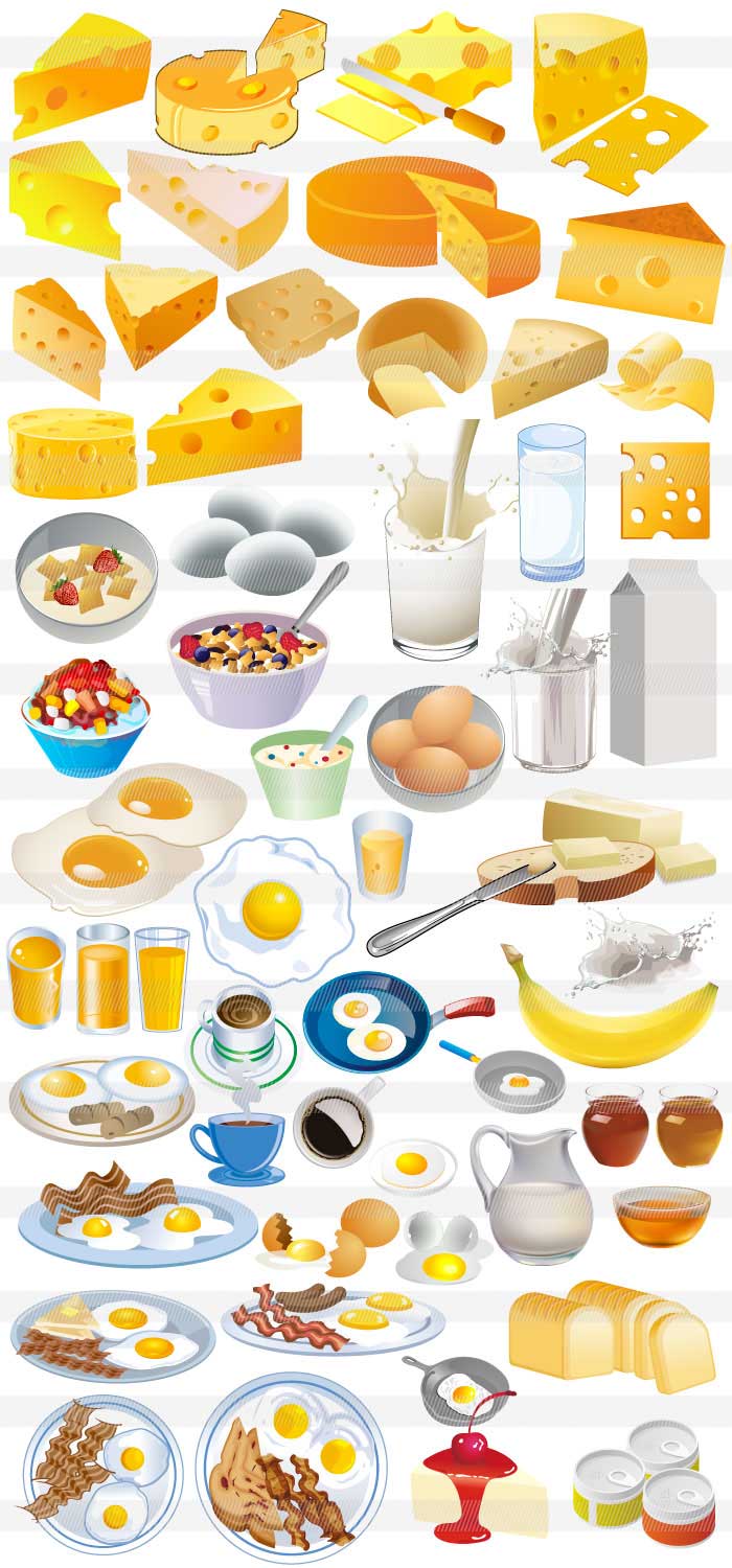 チーズ・目玉焼き・牛乳・ミルク・朝食・乳製品・ヨーグルト