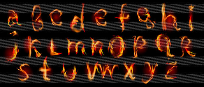火・炎のアルファベット
