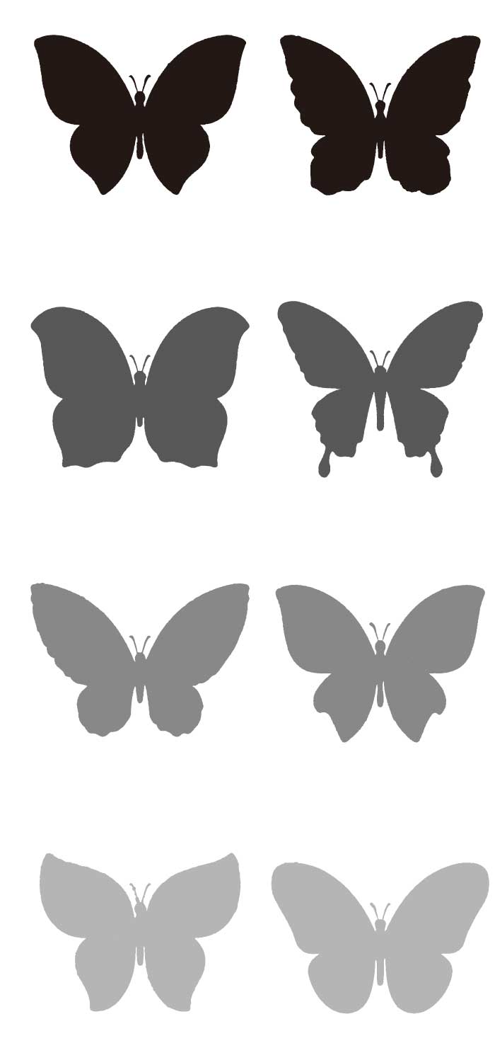 お洒落な蝶々のシルエットの無料イラスト イラストレーター素材 Ai Eps 商用可能