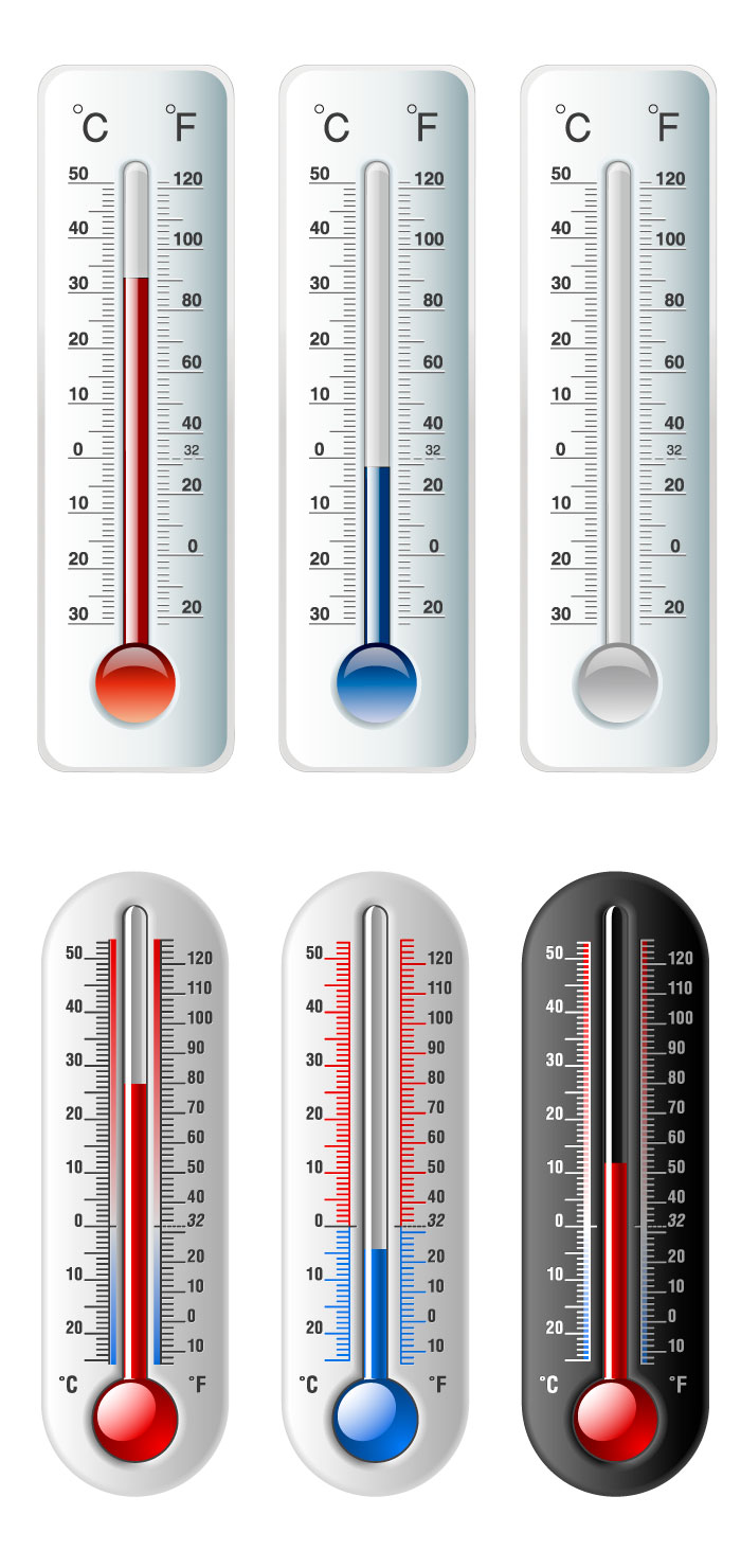 温度計と湿度計の無料イラスト