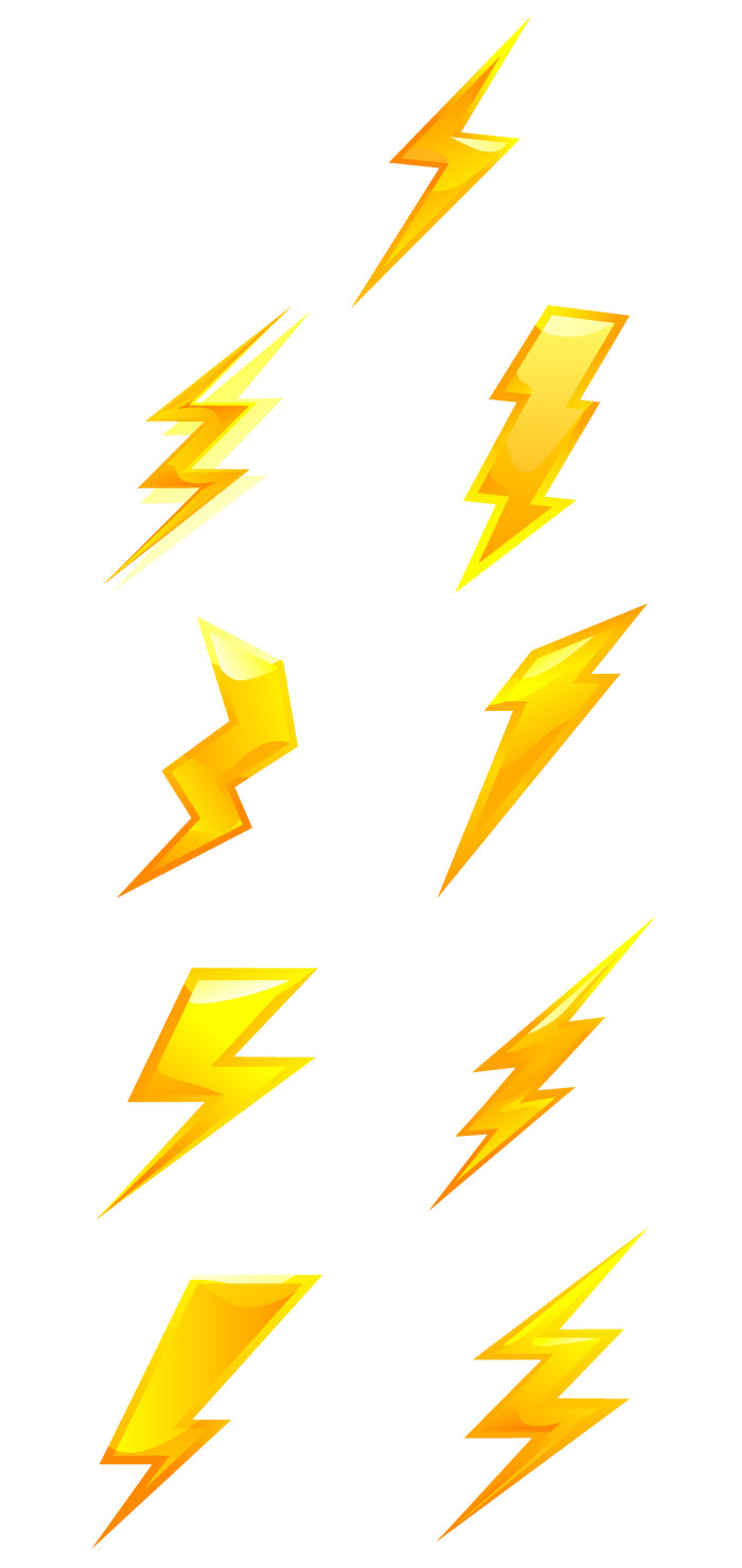雷のロゴアイコンの無料イラスト
