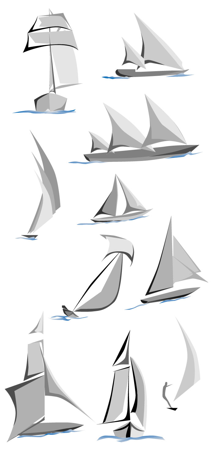 帆船とヨットの無料イラスト